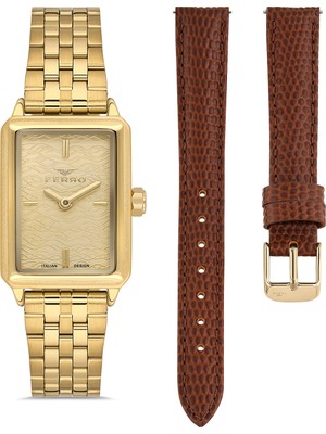 Ferro FL21626AWT-B4 Quartz Çift Kordonlu 22 mm Kadın Kol Saati