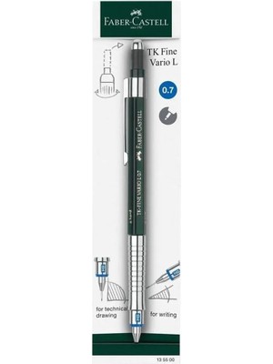 Faber-Castell Vario Lüx Versatil Kalem, 0.7 mm Uç, Sertlik Ayarlı Metal Uç, Silgili, Ergonomik Tutuş