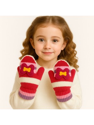 Gigi Giyim Üstü Desenli Tek Parmak Kız Çocuk Eldiven