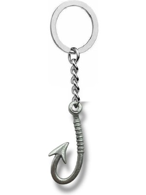 Herşey Nota Balık Oltası Iğnesi Figürlü Unisex Anahtarlık – Denizci, Güçlü ve Özgün Tasarım