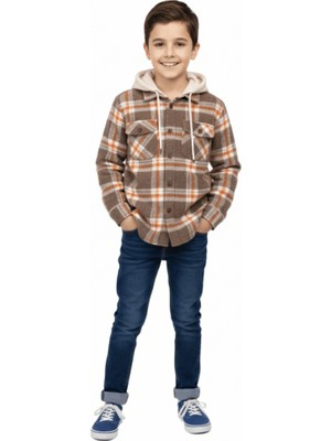 Fancy Kids Antalya Erkek Çocuk Kapüşonlu Oduncu Gömlek Sweatshirt – Yumuşak ve Sıcak Tutan Hırka Model