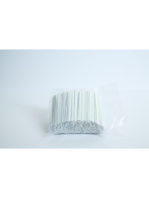 Tuğkan Beyaz Renkli Çift Telli Klips (9 cm Kesik) 250 Adet Poşet Ağzı Paket Kapatma Paketleme Klipsleme Teli