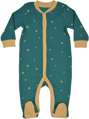 Organickid Charmed Bebek Petrol Mavi Ayaklı Tulum