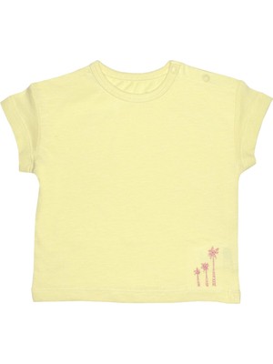 Organickid Snack Bebek Sarı Kısa Kol T-Shirt
