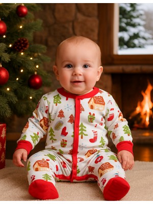 Organickid Very Merry Bebek Ayaklı Tulum