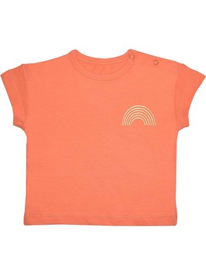 Organickid Snack Bebek Turuncu Kısa Kol T-Shirt