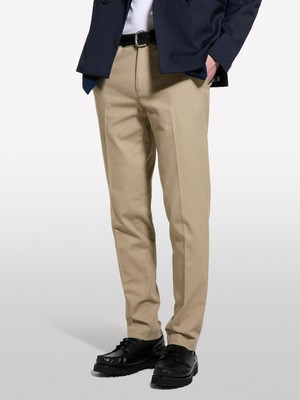 Sisley Streç Pamuklu Logo Detaylı Slim Fit Chino Pantolon Erkek Mavi Pantolon - 325P4WOSSF053