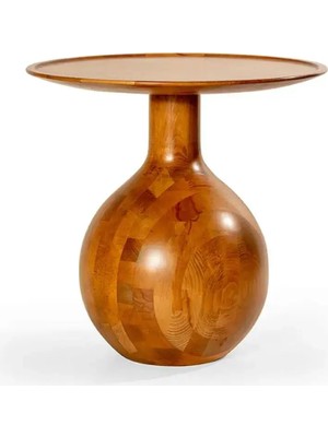 Wood Tekli Mantar Ahşap Orta Sehpa Fiskos Çiçeklik Decorative