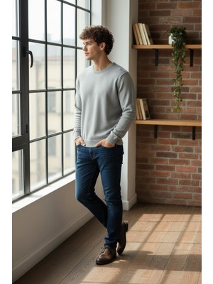 Mandala Tekstil Erkek Şardonlu Yumuşak Dokulu Triko Kazak