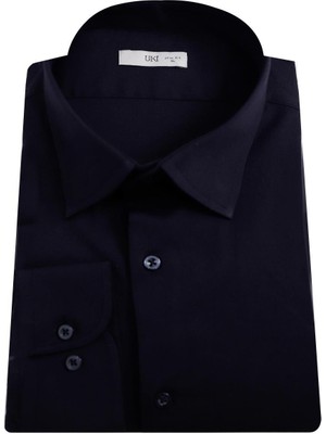Uki Lacivert Slim Fit Uzun Kol Gömlek