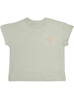 Organickid Snack Erkek Bebek Gri Kısa Kol T-Shirt