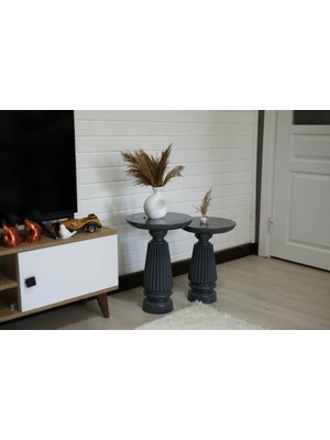 Oval 2'li Mantar Yan Sehpa