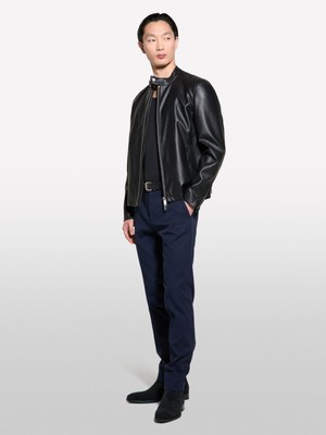 Sisley Streç Pamuklu Logolu Slim Fit Chino Pantolon Erkek Lacivert Pantolon - 325P41C4SF052