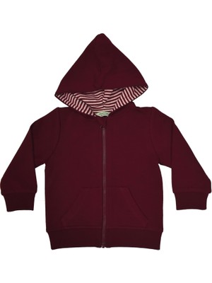 Organickid Cranberry Bebek Bordo Kapüşonlu Sweatshirt