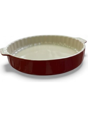 Staub Ithal Sremik Kırmızı Fırın Kabı Yuvarlak 30 cm
