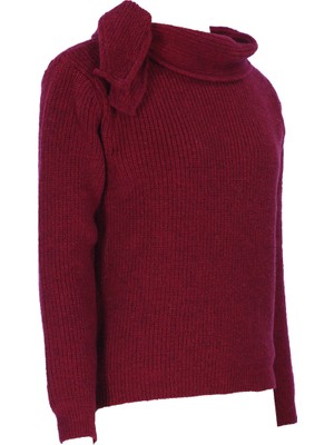 Qoolest Fiyonk Yaka Detaylı Yüksek Yaka Triko Kazak