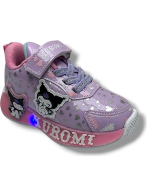Cakgo Kuromi 725-26 Simli Parlak Deri Anatomik Kız Sneaker Çocuk Lila Pembe 22-25