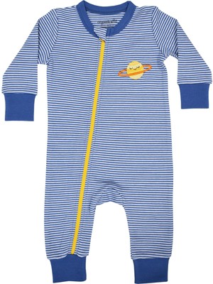 Organickid Mix Bebek Mavi Fermuarlı Tulum