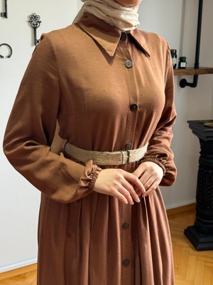 Fendel Boy Düğmeli Pamuk Gömlek Elbise 2430 Navra | Fendel