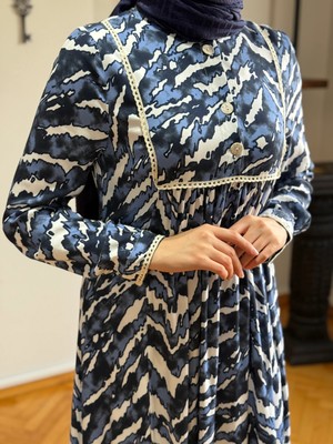 Fendel Desenli Dantel Detaylı Pamuk Elbise 1890 Navra | Fendel