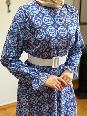 Fendel Desenli Şifon Elbise 1511 Navra | Fendel