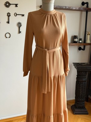 Fendel Hakim Yaka Çingene Model Örme Elbise 2400 Navra | Fendel