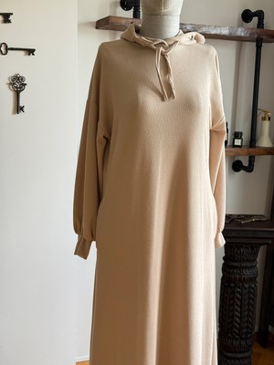 Fendel Kapüşonlu ve Cepli Örme Elbise 2402 Navra | Fendel