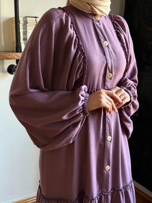 Fendel Salaş Büzgülü Keten Elbise 1922 Navra | Fendel