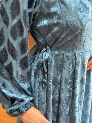 Fendel Yakma Kadife Astarlı Elbise 2301 Navra | Fendel