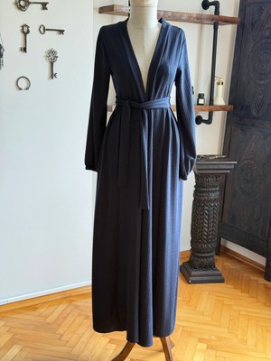 Fendel Yandan Büzgülü Örme Uzun Hırka Ferace 2408 Navra | Fendel