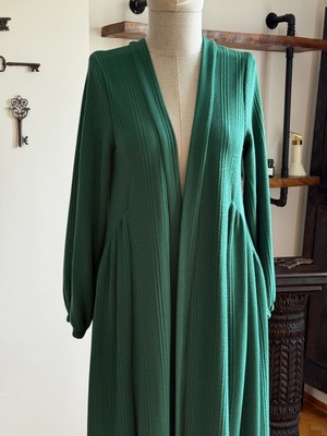 Fendel Yandan Büzgülü Örme Uzun Hırka Ferace 2408 Navra | Fendel