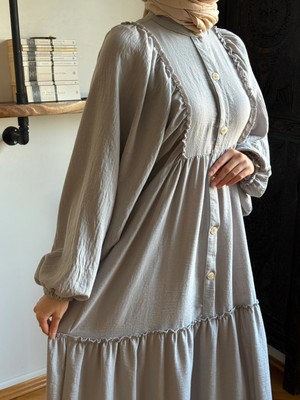 Fendel Salaş Büzgülü Keten Elbise 1922 Navra | Fendel