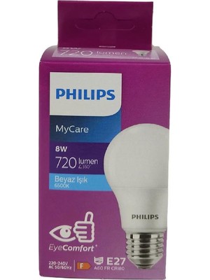 Philips Phılıps Mycare LED Ampul Beyaz 8W 6500K E27 12 Li