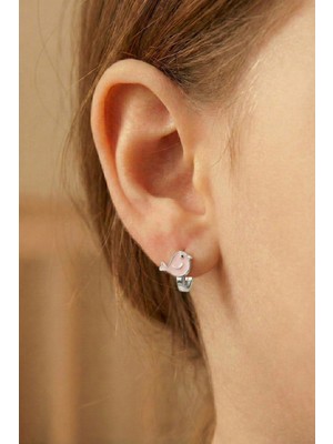 Söğütlü Silver 925 Ayar Gümüş Küpe Mineli Umut Kuşu Çocuk Küpesi SGTL12583RODAJ