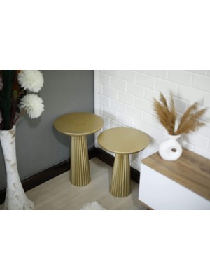 2'li Cizgili Varak Konik Mantar Sehpa