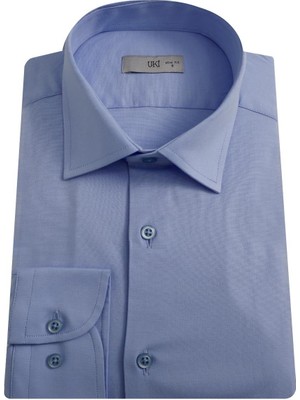 Uki Mavi Slim Fit Uzun Kol Gömlek