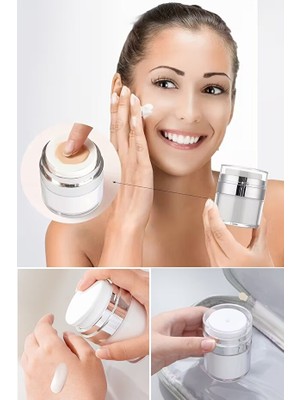 Mucit Home 1 Adet Şeffaf Krem Kutusu Doldurulabilir Pompalı Boş Krem Vücut Yağı Saklama Kutusu