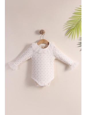 Serkon Kalpli Pamuklu Dantelli Uzun Kollu Kız Bebek Zıbın