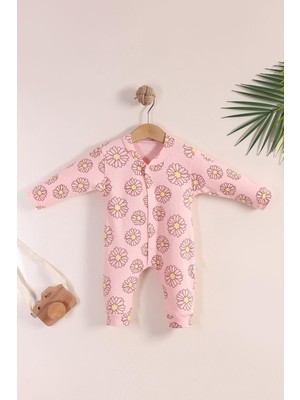 Kidello Somon Çiçekli Kız Bebek Tulum