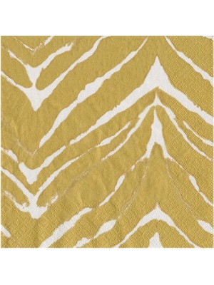 Caspari Go Wild White & Gold Cocktail Napkins - 20 Per Package