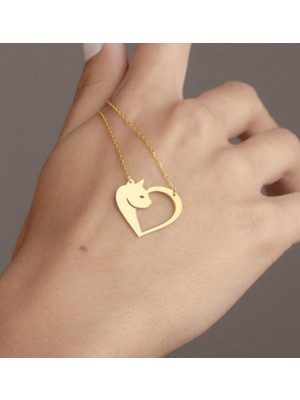 Myz Takı Kalp ve Kedi Figürlü 925 Ayar Gümüş Kadın Kolyesi