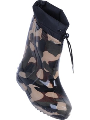 Skuaiter Skuaıter Haki Paraşüt Termal Kürklü Erkek Çocuk Çizme Bot