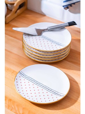 UltraNova 6'lı Pasta Tabağı Seti, 19 Cm, Şık ve Zarif Sunumlar Için