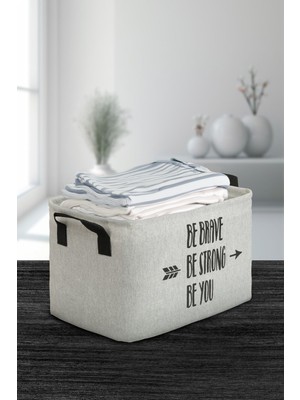 Be You Gri Dolap Içi Çamaşır Çocuk Odası Oyuncak Düzenleyici Katlanır, Saklama Sepeti 18X22X30