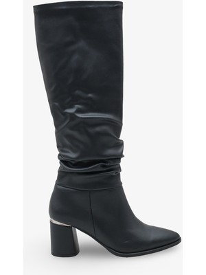 Nilpa Kadın Topuklu Çizme - Siyah