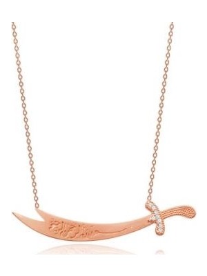 Diamond Line-Gülaylar 14 Ayar Altın Kılıç Kolye