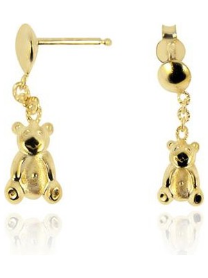 Diamond Line-Gülaylar 14 Ayar Altın Ayı Çocuk Küpesi