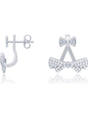 Diamond Line-Gülaylar 14 Ayar Altın Dual Küpe Küpe