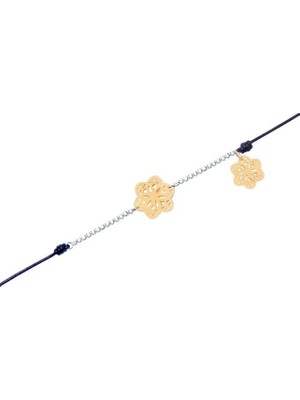 Diamond Line-Gülaylar 14 Ayar Sarı-Beyaz Altın Trend Bileklik