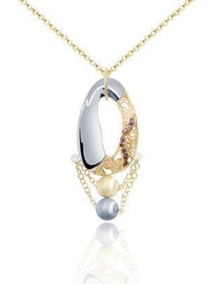 Diamond Line-Gülaylar 14 Ayar Altın  Kolye